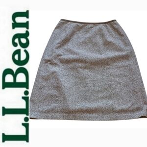SZ10 Wool Tweed Skirt Faux Suede Trim L.L.Bean